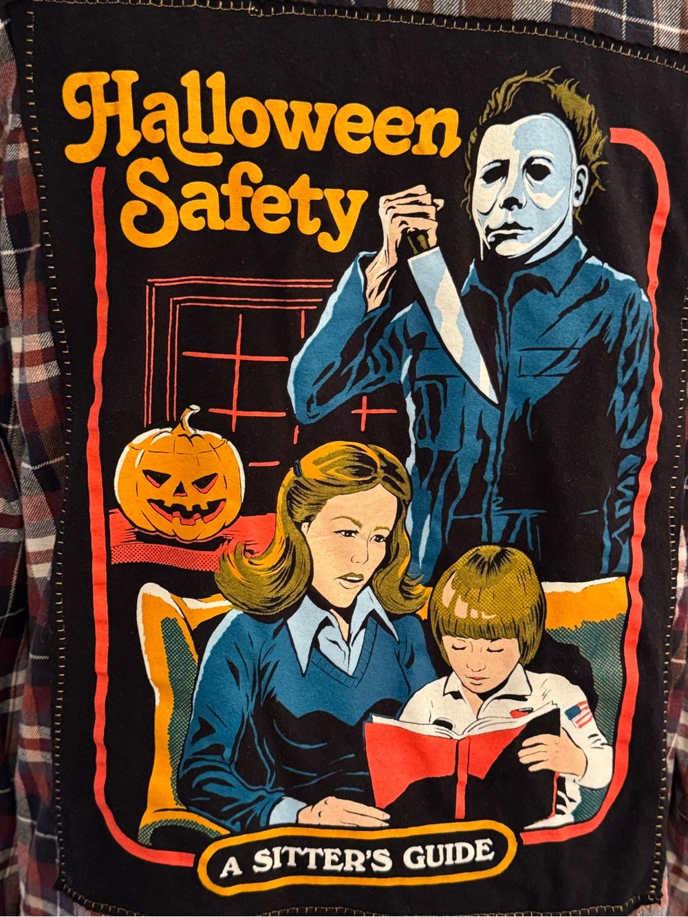 Lucky hard to find Brand Halloween Safety Graphic Tee in Black, Red, Blue, Cream